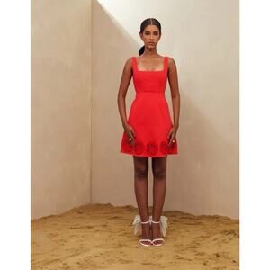 Elexiay Kogi Crochet Embellished A-Line Minidress red Size L NWT READ